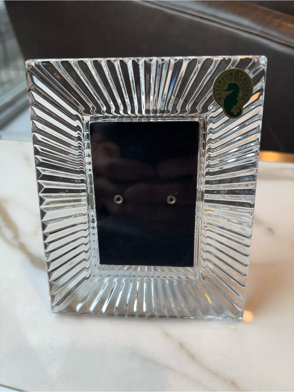 Waterford Clear Ribbed Crystal Picture Frame